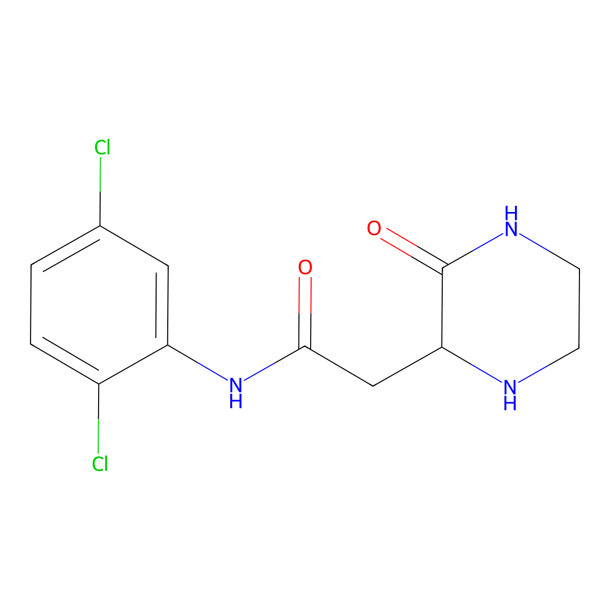 N-(2,5-dichlorophenyl)-2-(3-oxopiperazin-2-yl)acetamide molecular structure, CAS 61832-94-8