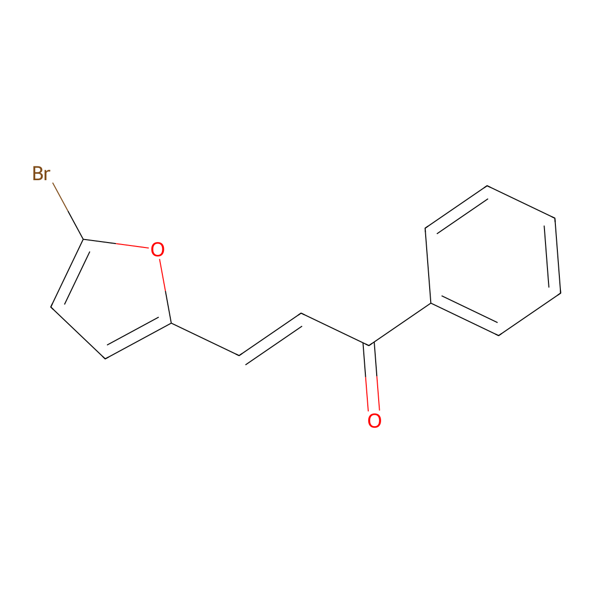 2-Propen-1-one, 3-(5-bromo-2-furanyl)-1-phenyl- molecular structure, CAS 61833-86-1