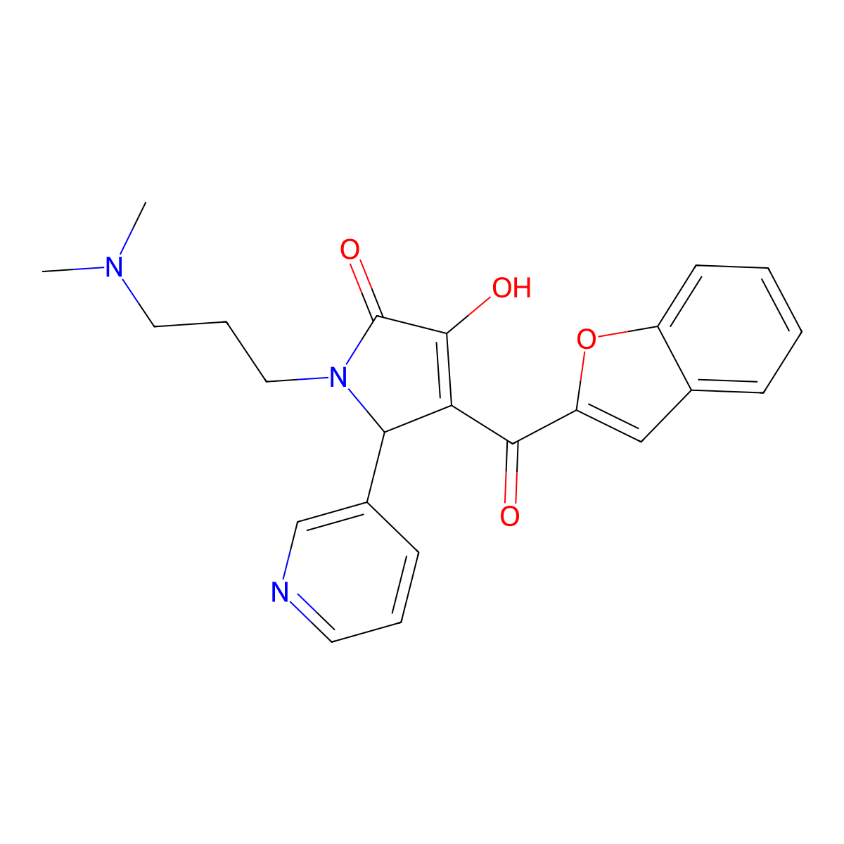4-(benzofuran-2-carbonyl)-1-(3-(dimethylamino)propyl)-3-hydroxy-5-(pyridin-3-yl)-1H-pyrrol-2(5H)-one molecular structure, CAS 618363-87-4