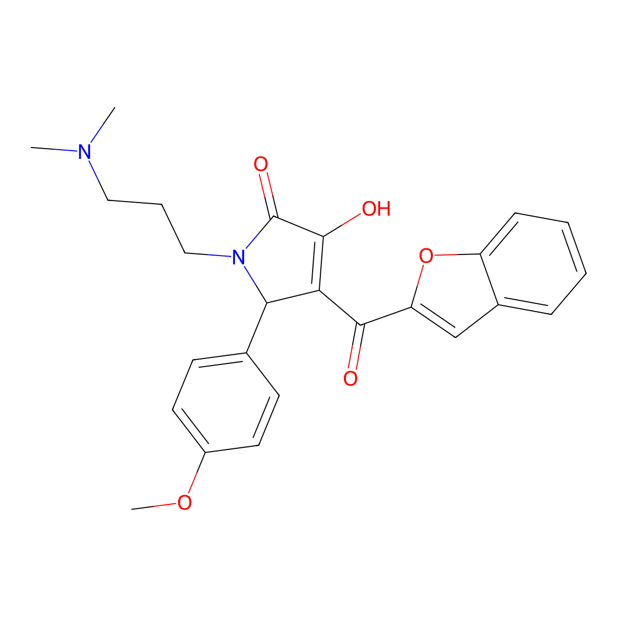 4-(benzofuran-2-carbonyl)-1-(3-(dimethylamino)propyl)-3-hydroxy-5-(4-methoxyphenyl)-1H-pyrrol-2(5H)-one molecular structure, CAS 618364-00-4
