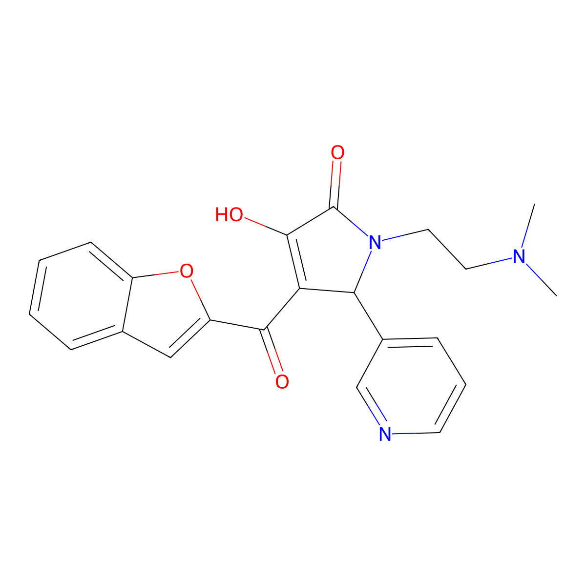 4-(benzofuran-2-carbonyl)-1-(2-(dimethylamino)ethyl)-3-hydroxy-5-(pyridin-3-yl)-1H-pyrrol-2(5H)-one molecular structure, CAS 618365-17-6