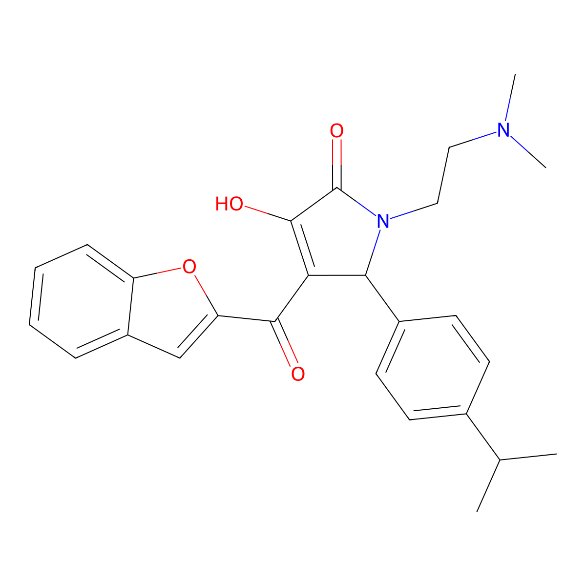 4-(benzofuran-2-carbonyl)-1-(2-(dimethylamino)ethyl)-3-hydroxy-5-(4-isopropylphenyl)-1H-pyrrol-2(5H)-one molecular structure, CAS 618365-29-0