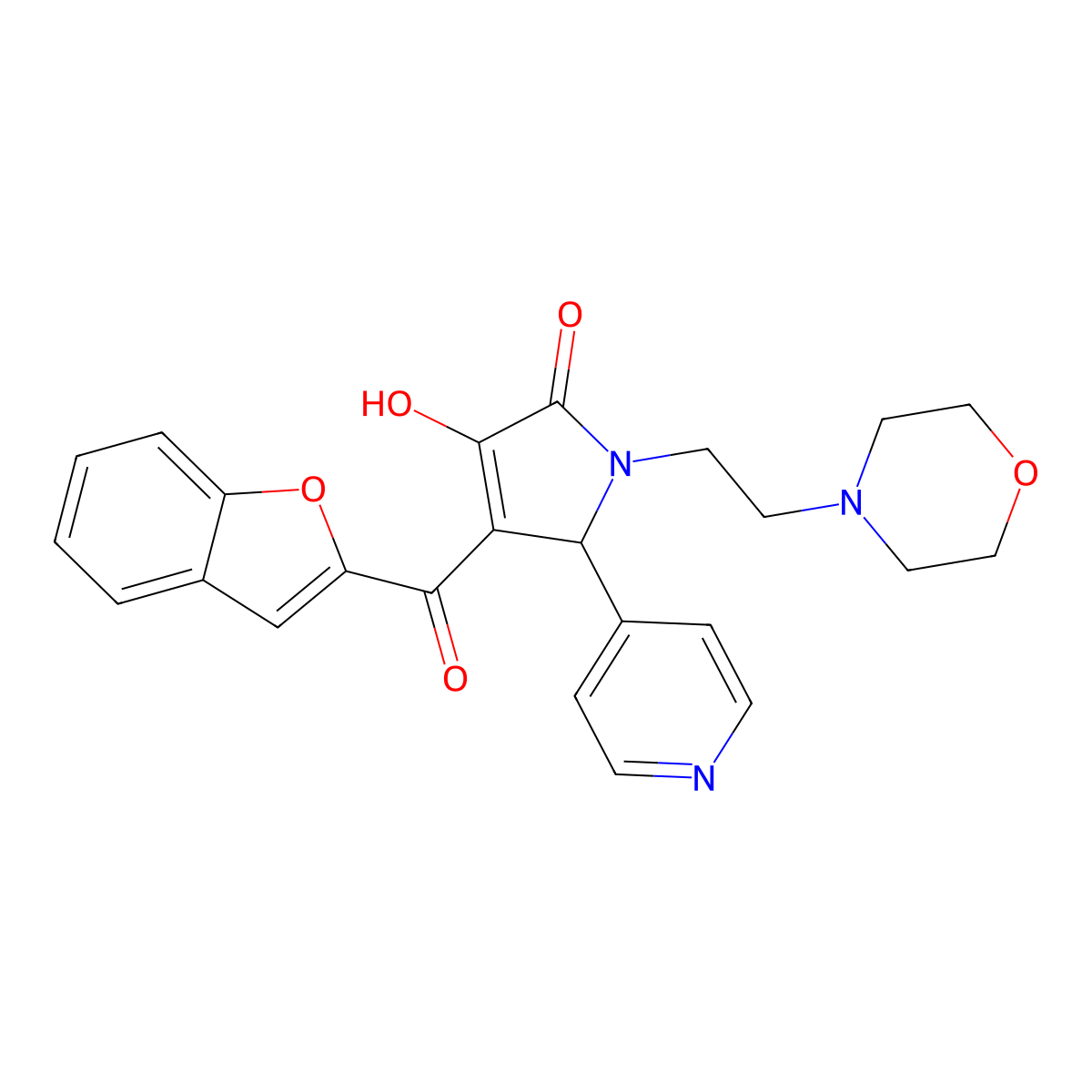 4-(benzofuran-2-carbonyl)-3-hydroxy-1-(2-morpholinoethyl)-5-(pyridin-4-yl)-1H-pyrrol-2(5H)-one molecular structure, CAS 618366-03-3