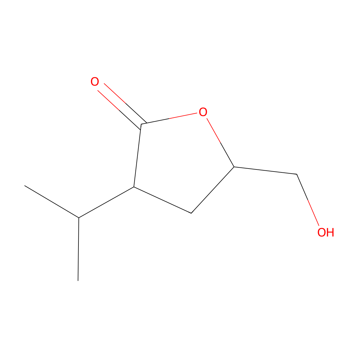 5-(hydroxymethyl)-3-isopropyldihydro-2(3H)-furanone molecular structure, CAS 61837-28-3