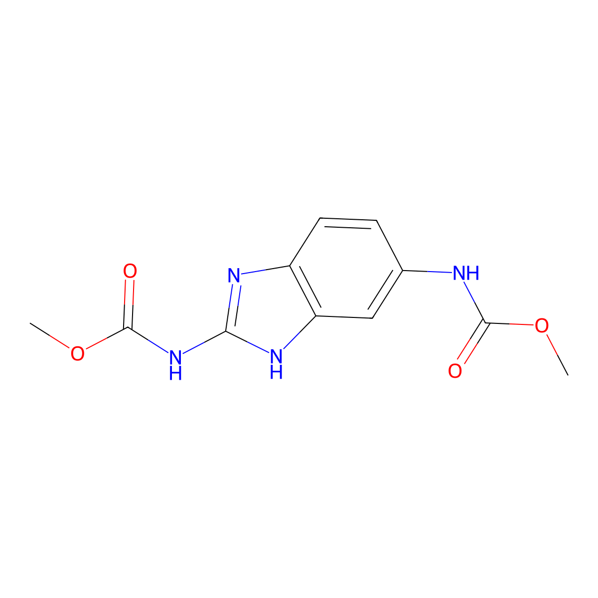 Carbamic acid, 1H-benzimidazole-2,5-diylbis-, dimethyl ester molecular structure, CAS 61837-78-3