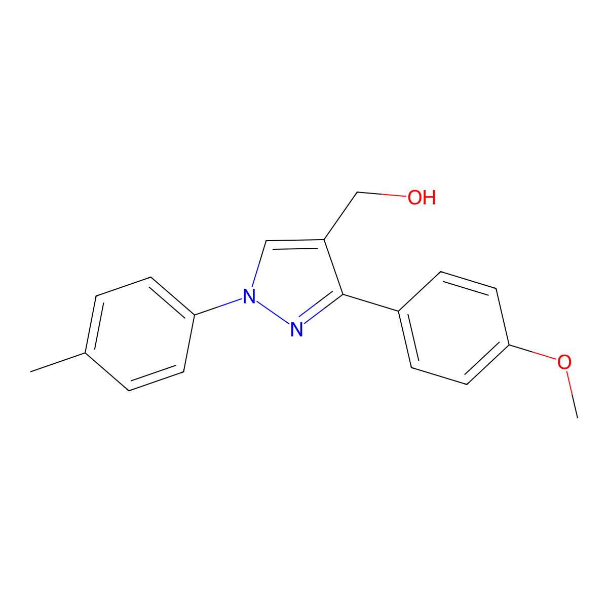 (3-(4-Methoxyphenyl)-1-(4-methylphenyl)-1H-pyrazol-4-YL)methanol molecular structure, CAS 618383-19-0