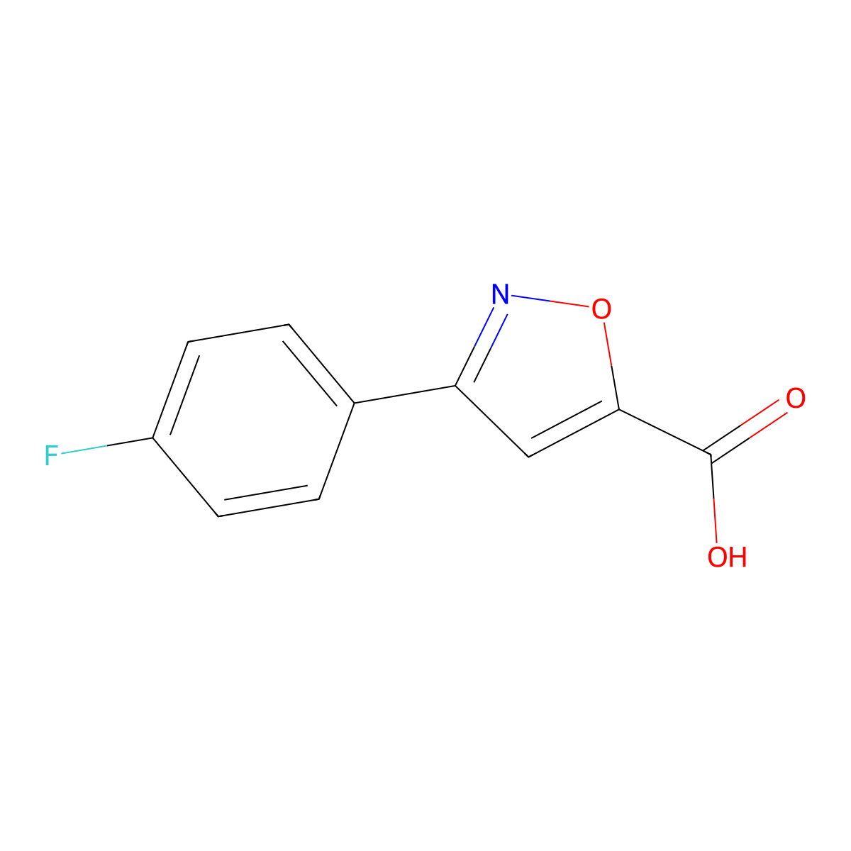 3-(4-Fluorophenyl)-1,2-oxazole-5-carboxylic acid molecular structure, CAS 618383-48-5