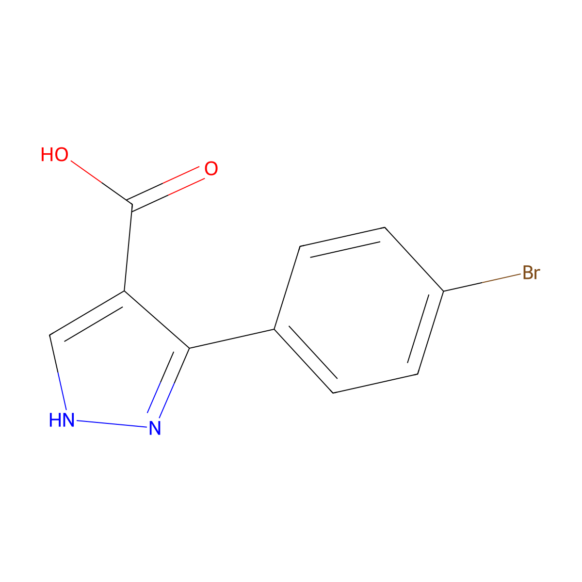3-(4-Bromophenyl)-1H-pyrazole-4-carboxylic acid molecular structure, CAS 618383-49-6