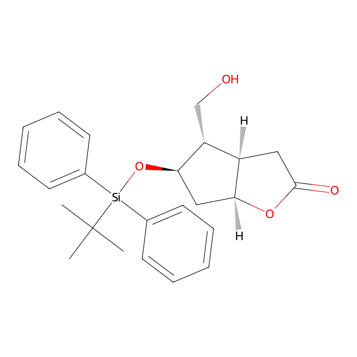 (3AR,4S,5R,6aS)-5-((tert-butyldiphenylsilyl)oxy)-4-(hydroxymethyl)hexahydro-2H-cyclopenta[b]furan-2-one molecular structure, CAS 618386-94-0