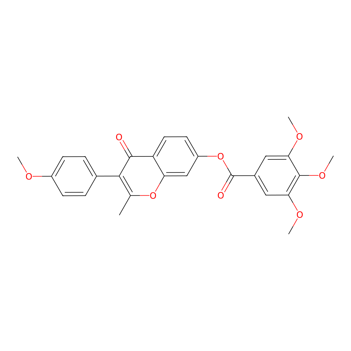 3-(4-methoxyphenyl)-2-methyl-4-oxo-4H-chromen-7-yl 3,4,5-trimethoxybenzoate molecular structure, CAS 618389-08-5