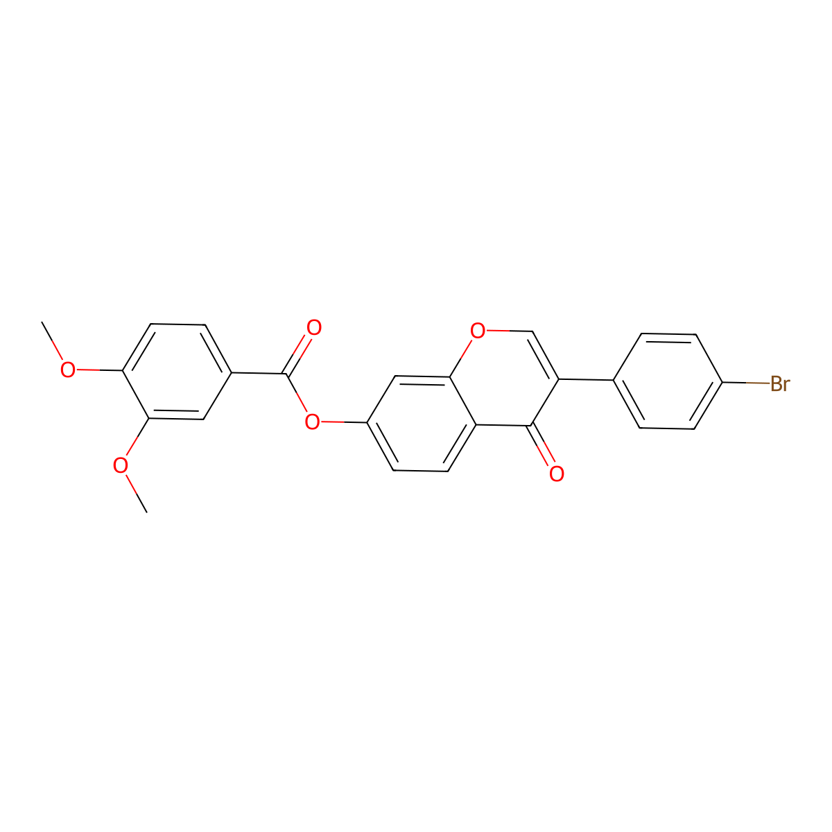 3-(4-bromophenyl)-4-oxo-4H-chromen-7-yl 3,4-dimethoxybenzoate molecular structure, CAS 618389-18-7
