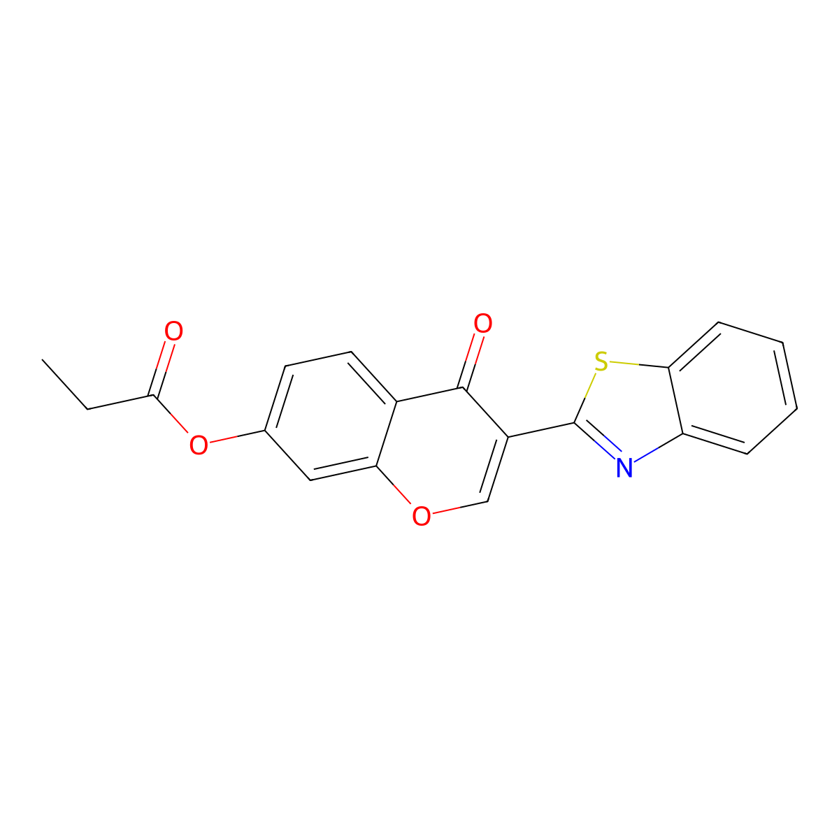 3-(1,3-benzothiazol-2-yl)-4-oxo-4H-chromen-7-yl propanoate molecular structure, CAS 618389-32-5