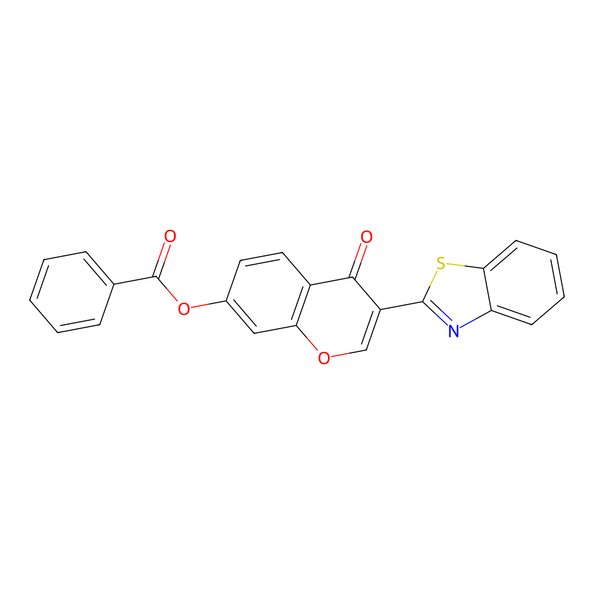 3-(benzo[d]thiazol-2-yl)-4-oxo-4H-chromen-7-yl benzoate molecular structure, CAS 618389-34-7