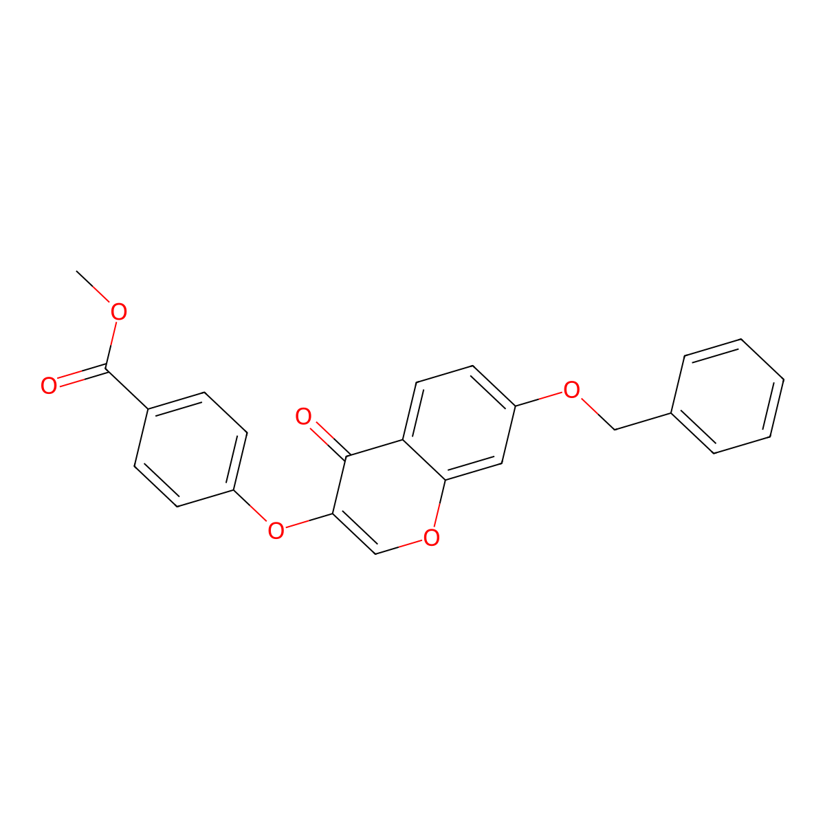 Methyl 4-(4-oxo-7-phenylmethoxychromen-3-yl)oxybenzoate molecular structure, CAS 618389-40-5