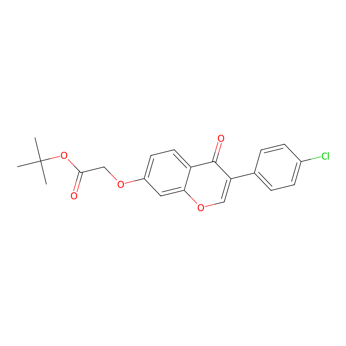 tert-butyl 2-((3-(4-chlorophenyl)-4-oxo-4H-chromen-7-yl)oxy)acetate molecular structure, CAS 618389-48-3