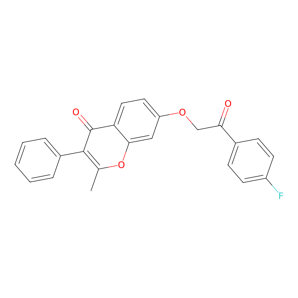 7-[2-(4-Fluorophenyl)-2-oxoethoxy]-2-methyl-3-phenylchromen-4-one molecular structure, CAS 618389-81-4