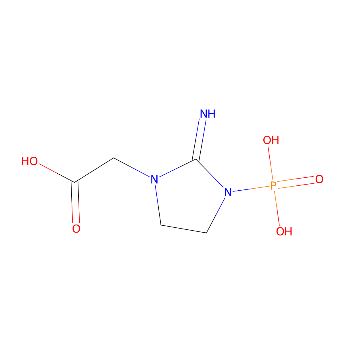 Phosphocyclocreatine molecular structure, CAS 61839-19-8