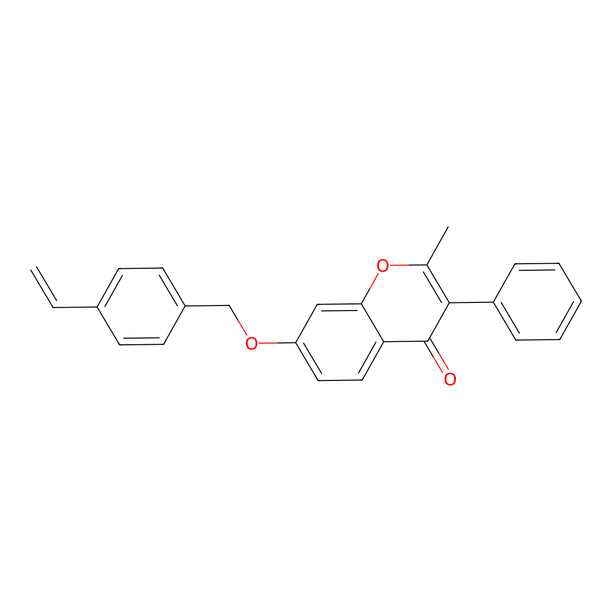 7-[(4-ethenylbenzyl)oxy]-2-methyl-3-phenyl-4H-chromen-4-one molecular structure, CAS 618390-05-9