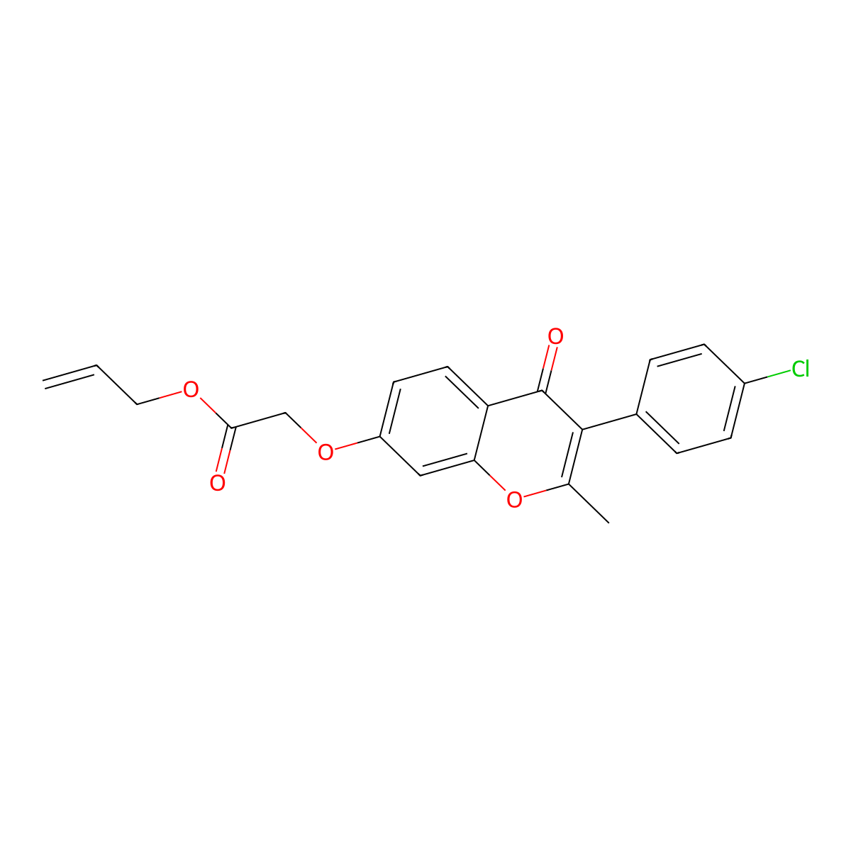 allyl 2-((3-(4-chlorophenyl)-2-methyl-4-oxo-4H-chromen-7-yl)oxy)acetate molecular structure, CAS 618390-13-9