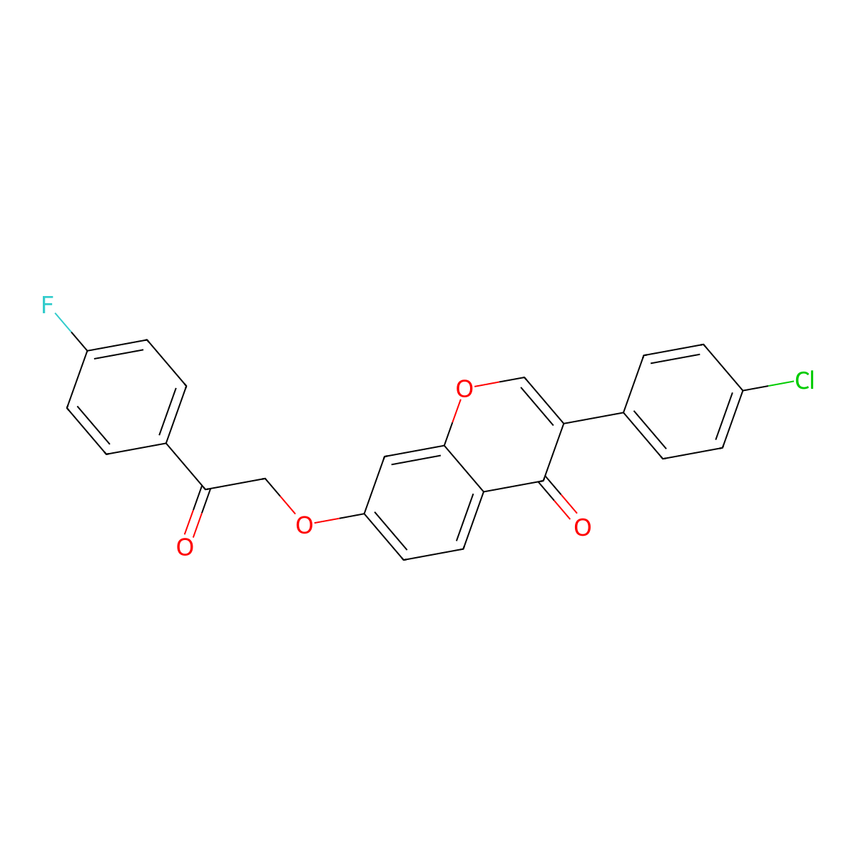 3-(4-Chlorophenyl)-7-[2-(4-fluorophenyl)-2-oxoethoxy]chromen-4-one molecular structure, CAS 618390-18-4