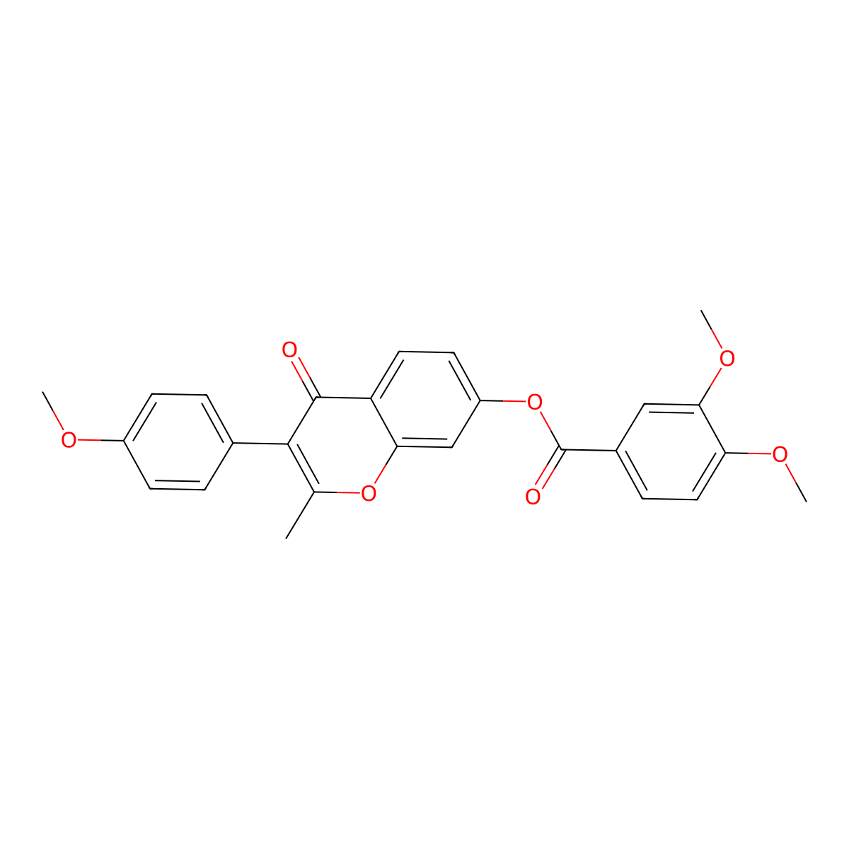 3-(4-methoxyphenyl)-2-methyl-4-oxo-4H-chromen-7-yl 3,4-dimethoxybenzoate molecular structure, CAS 618390-31-1