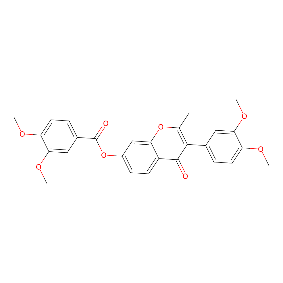 3-(3,4-dimethoxyphenyl)-2-methyl-4-oxo-4H-chromen-7-yl 3,4-dimethoxybenzoate molecular structure, CAS 618390-32-2