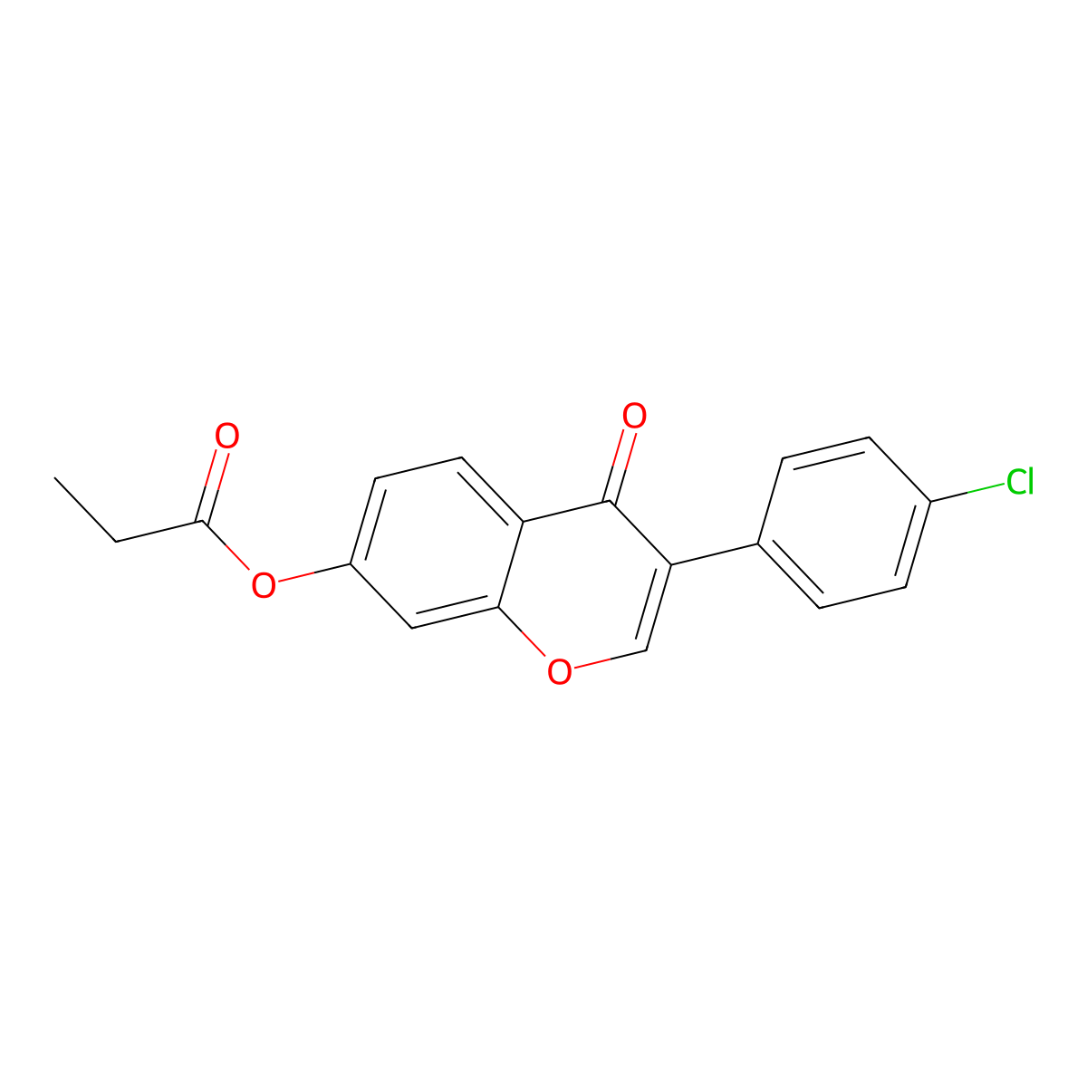 3-(4-chlorophenyl)-4-oxo-4H-chromen-7-yl propanoate molecular structure, CAS 618390-50-4