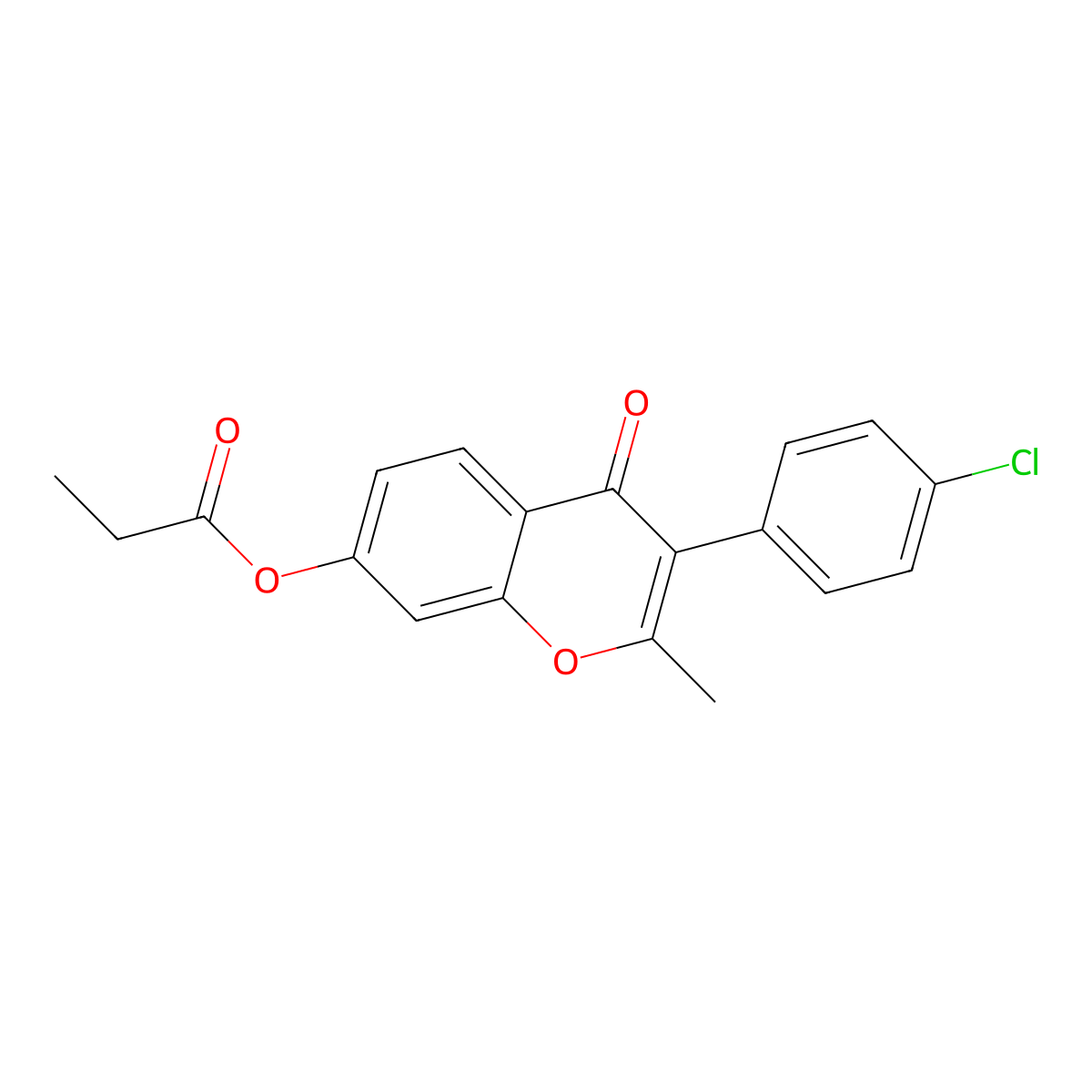 3-(4-chlorophenyl)-2-methyl-4-oxo-4H-chromen-7-yl propanoate molecular structure, CAS 618390-57-1