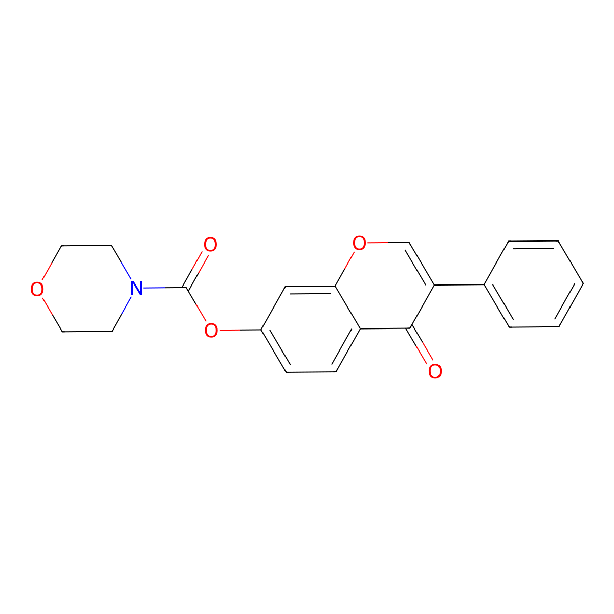 4-oxo-3-phenyl-4H-chromen-7-yl morpholine-4-carboxylate molecular structure, CAS 618390-85-5