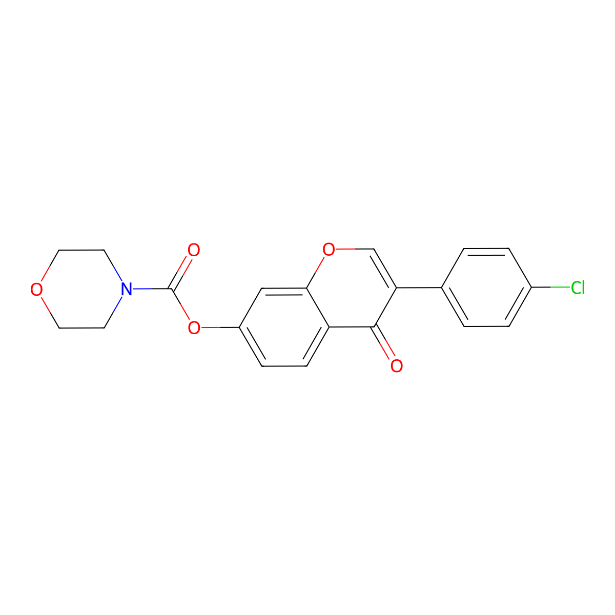 3-(4-chlorophenyl)-4-oxo-4H-chromen-7-yl morpholine-4-carboxylate molecular structure, CAS 618390-87-7