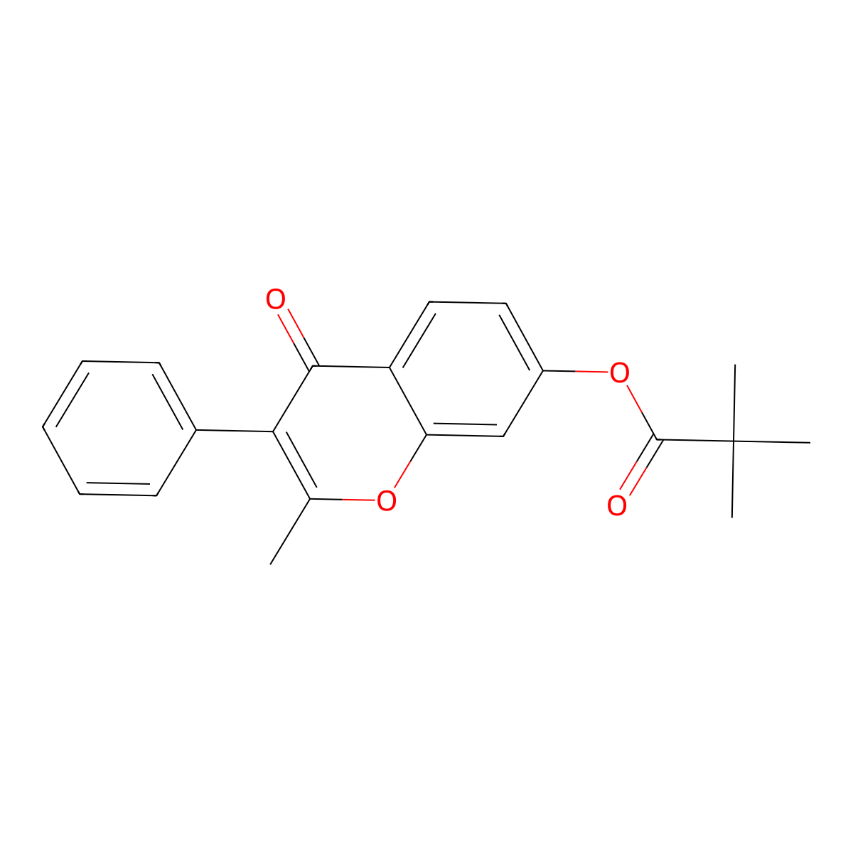 2-methyl-4-oxo-3-phenyl-4H-chromen-7-yl 2,2-dimethylpropanoate molecular structure, CAS 618391-09-6