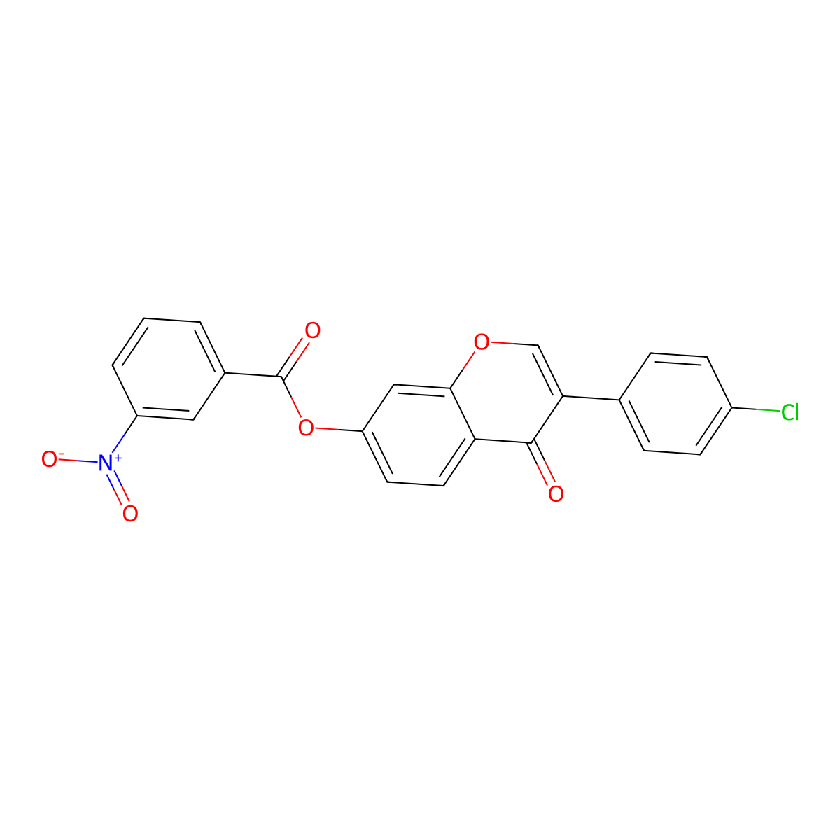 3-(4-chlorophenyl)-4-oxo-4H-chromen-7-yl 3-nitrobenzoate molecular structure, CAS 618391-11-0