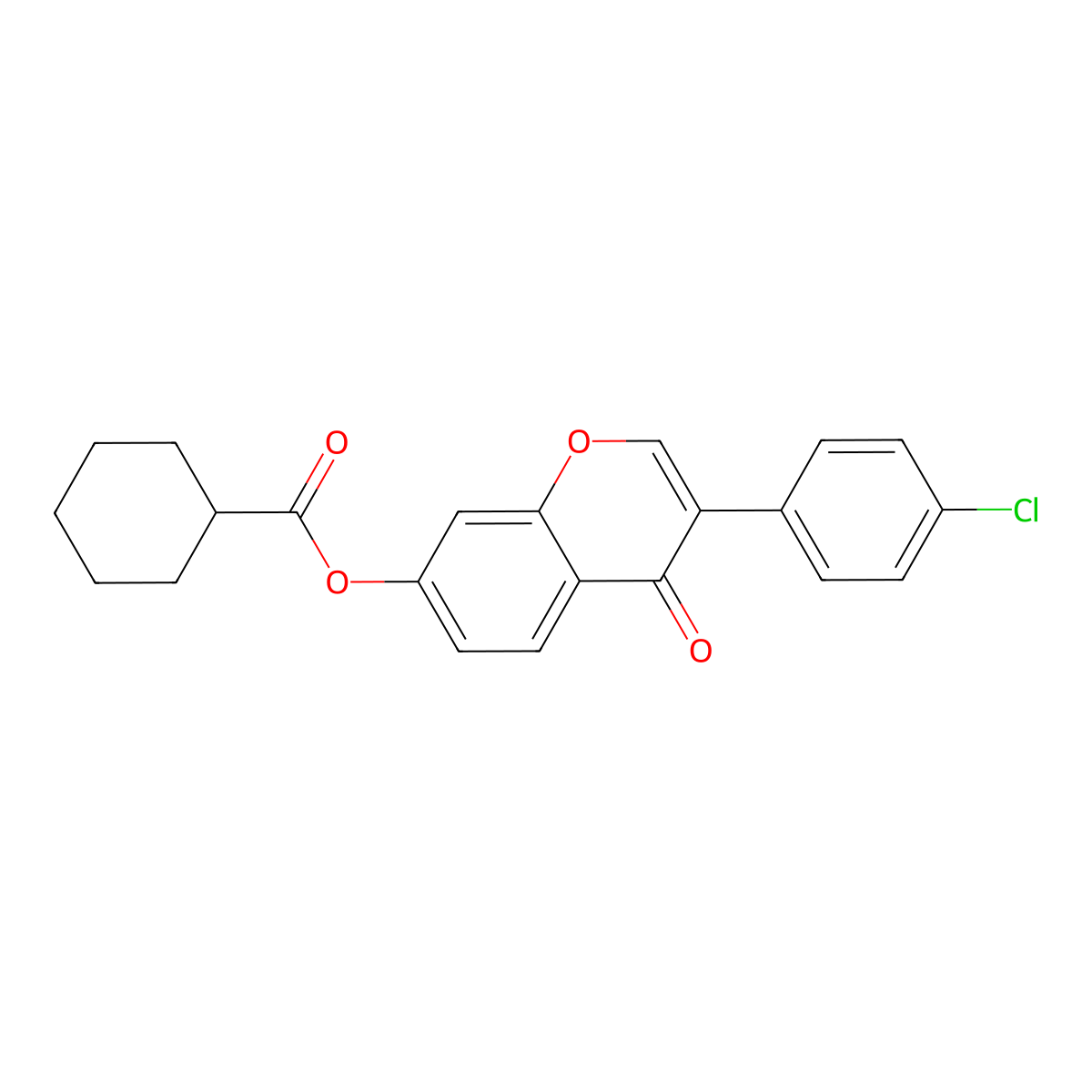 3-(4-chlorophenyl)-4-oxo-4H-chromen-7-yl cyclohexanecarboxylate molecular structure, CAS 618391-18-7