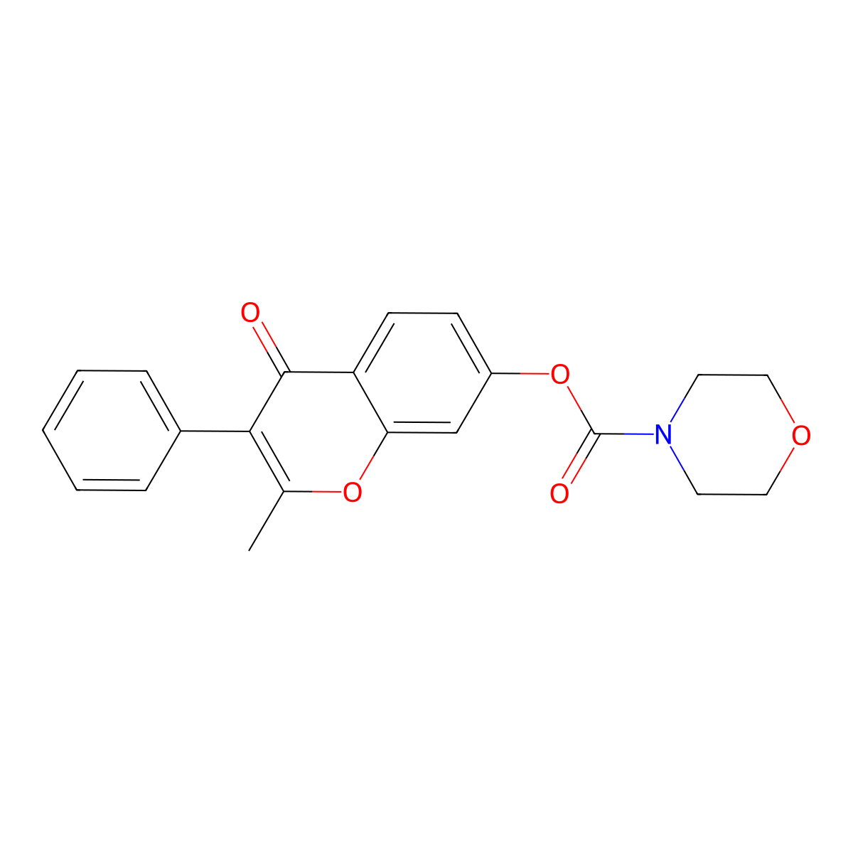 2-methyl-4-oxo-3-phenyl-4H-chromen-7-yl morpholine-4-carboxylate molecular structure, CAS 618391-20-1