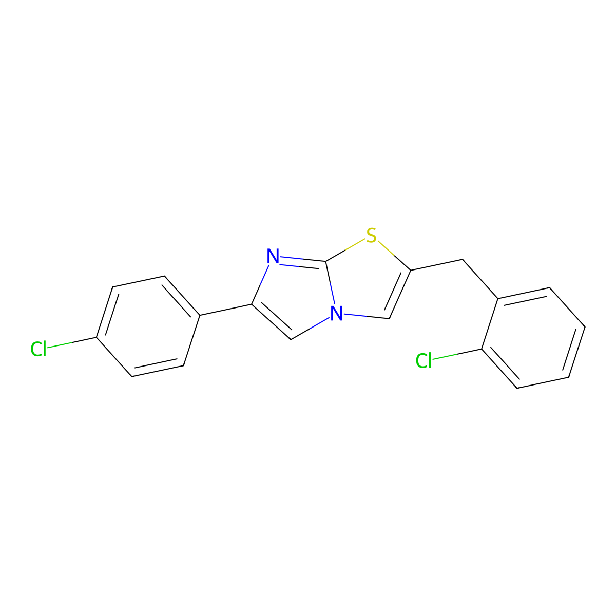 2-(2-Chlorobenzyl)-6-(4-chlorophenyl)imidazo[2,1-b][1,3]thiazole molecular structure, CAS 618391-29-0