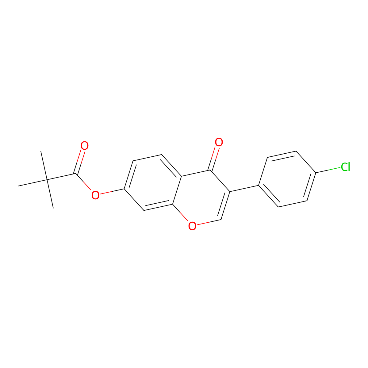 3-(4-chlorophenyl)-4-oxo-4H-chromen-7-yl 2,2-dimethylpropanoate molecular structure, CAS 618391-33-6