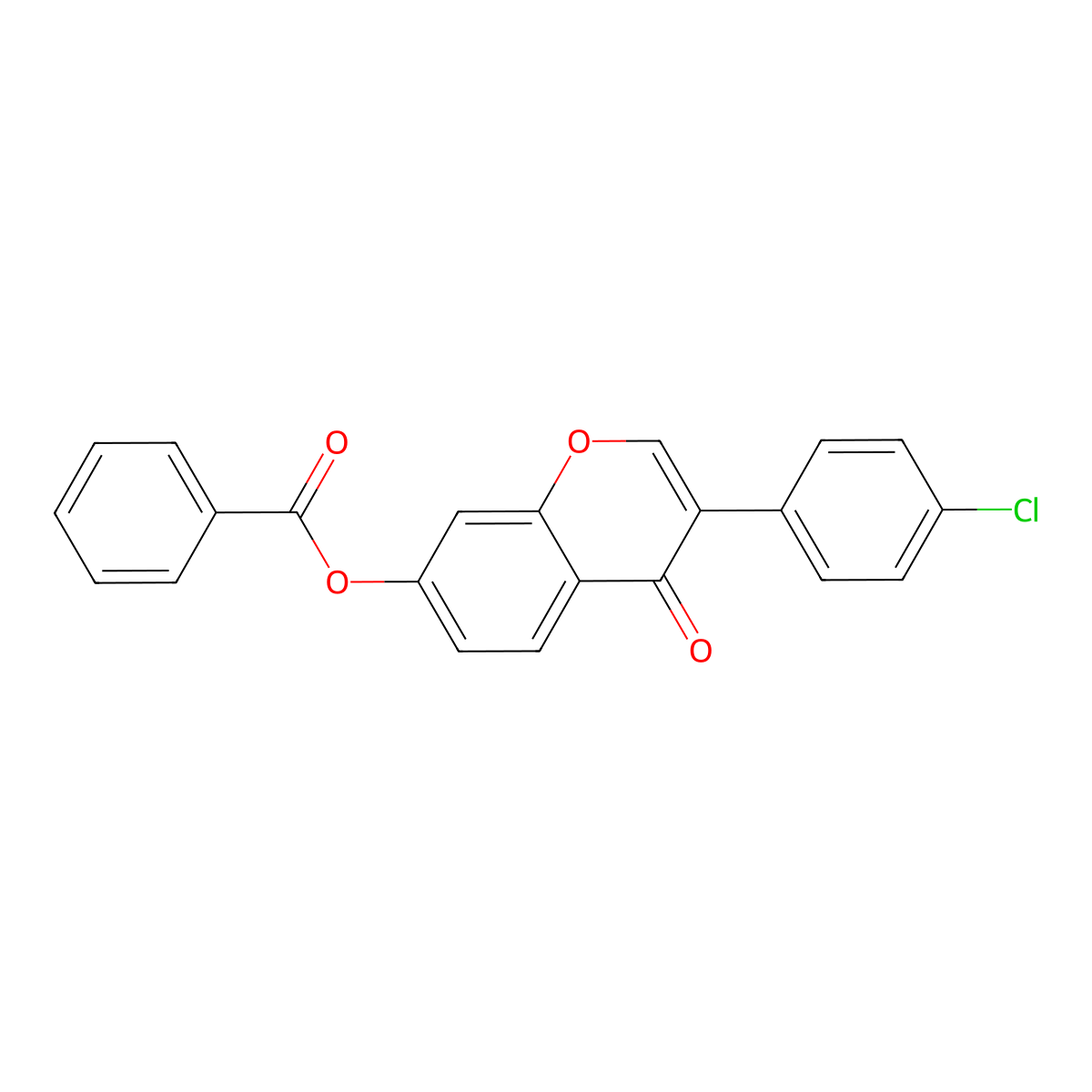 3-(4-chlorophenyl)-4-oxo-4H-chromen-7-yl benzoate molecular structure, CAS 618391-39-2