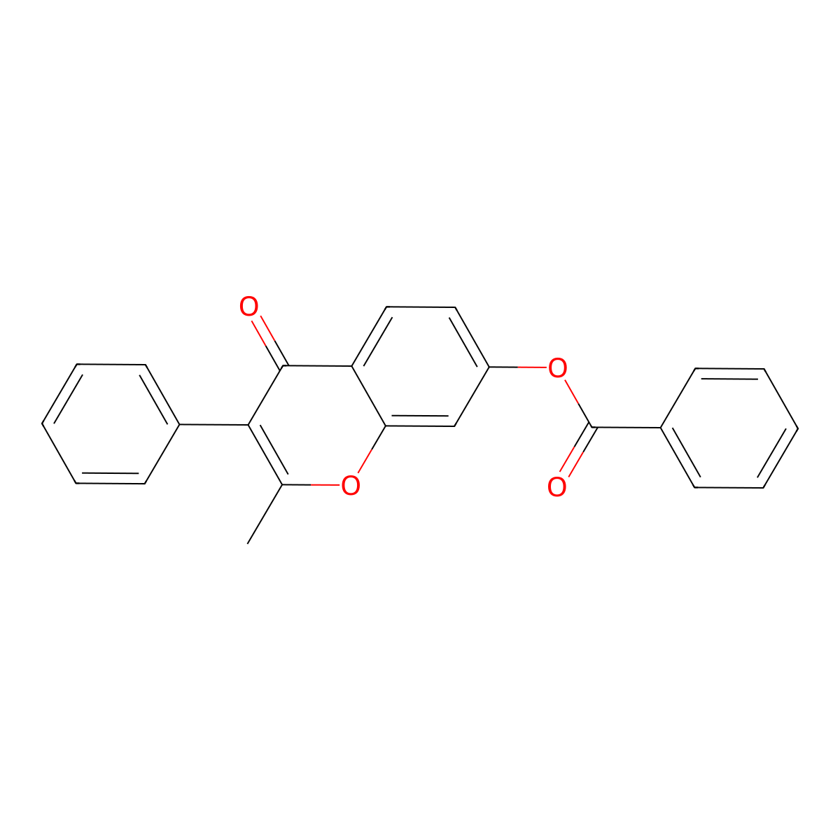 2-methyl-4-oxo-3-phenyl-4H-chromen-7-yl benzoate molecular structure, CAS 618391-43-8