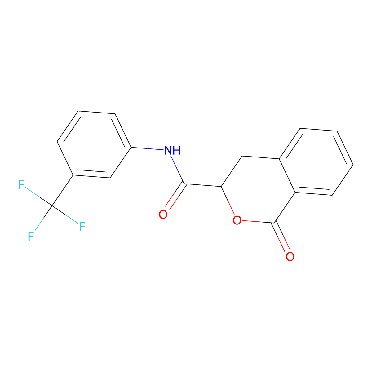 1-oxo-N-[3-(trifluoromethyl)phenyl]-3,4-dihydroisochromene-3-carboxamide molecular structure, CAS 618392-49-7