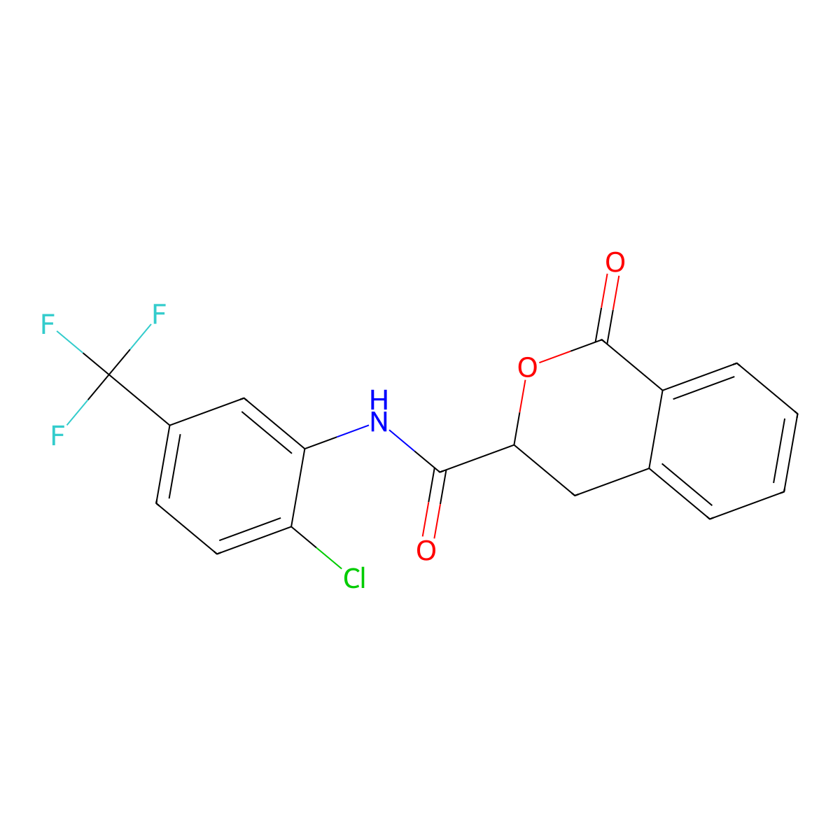 N-[2-chloro-5-(trifluoromethyl)phenyl]-1-oxo-3,4-dihydroisochromene-3-carboxamide molecular structure, CAS 618392-54-4