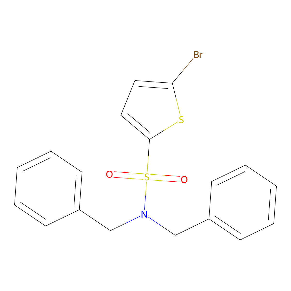 N,N-dibenzyl-5-bromothiophene-2-sulfonamide molecular structure, CAS 618392-59-9