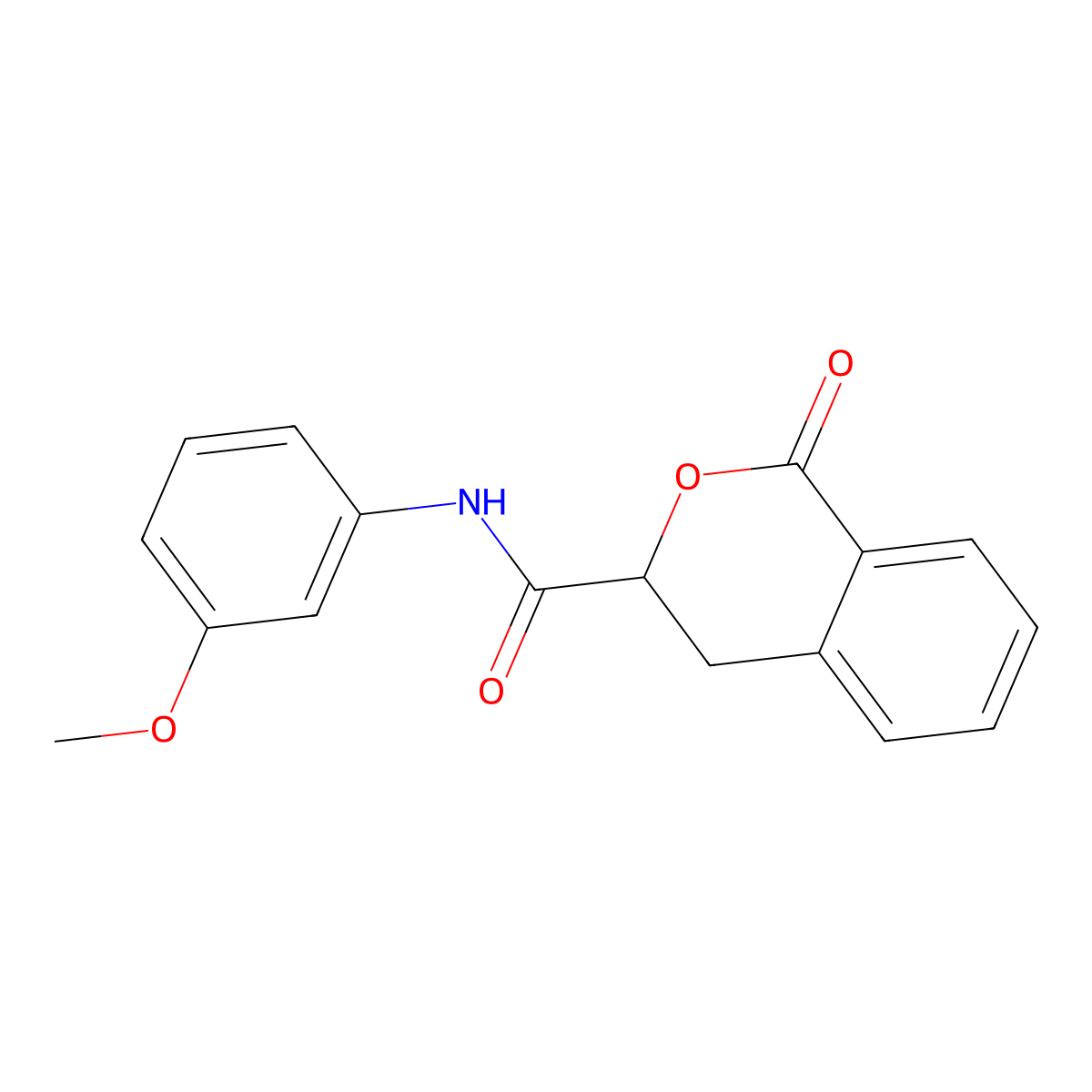 N-(3-methoxyphenyl)-1-oxo-3,4-dihydroisochromene-3-carboxamide molecular structure, CAS 618392-60-2