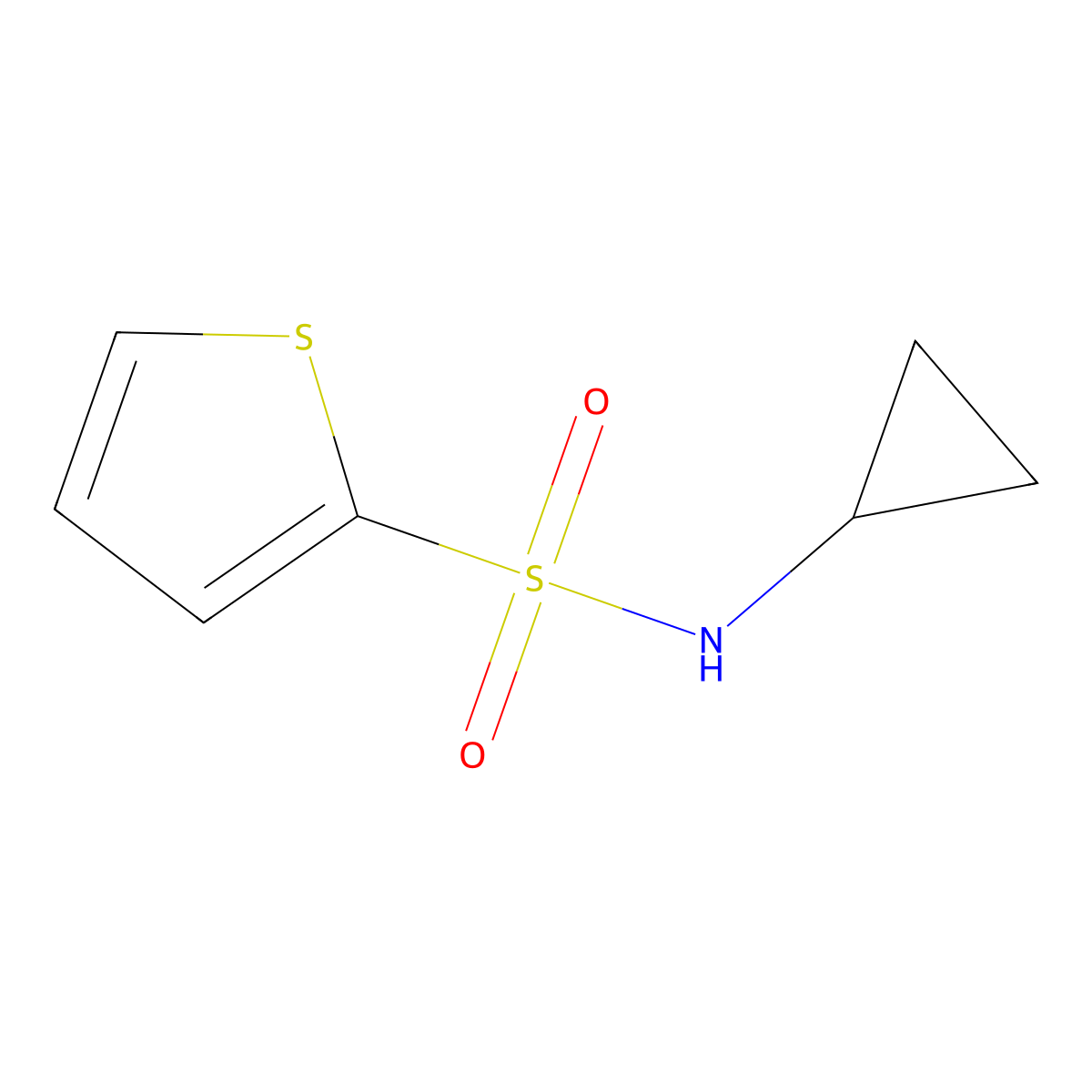 N-cyclopropylthiophene-2-sulfonamide molecular structure, CAS 618392-62-4