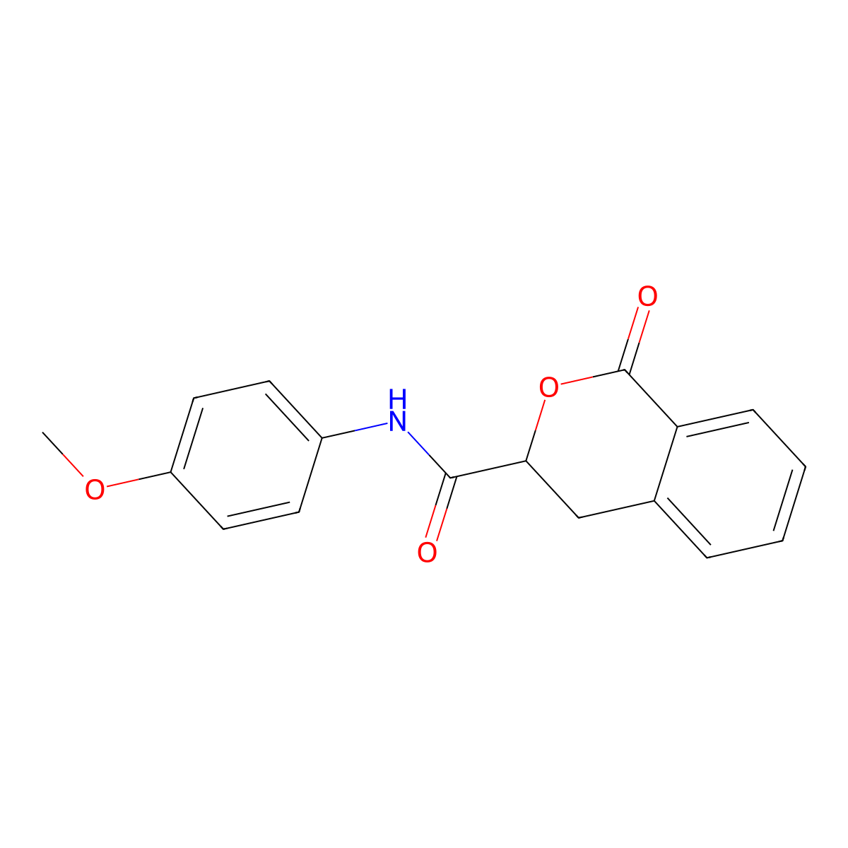 N-(4-methoxyphenyl)-1-oxo-3,4-dihydroisochromene-3-carboxamide molecular structure, CAS 618392-63-5