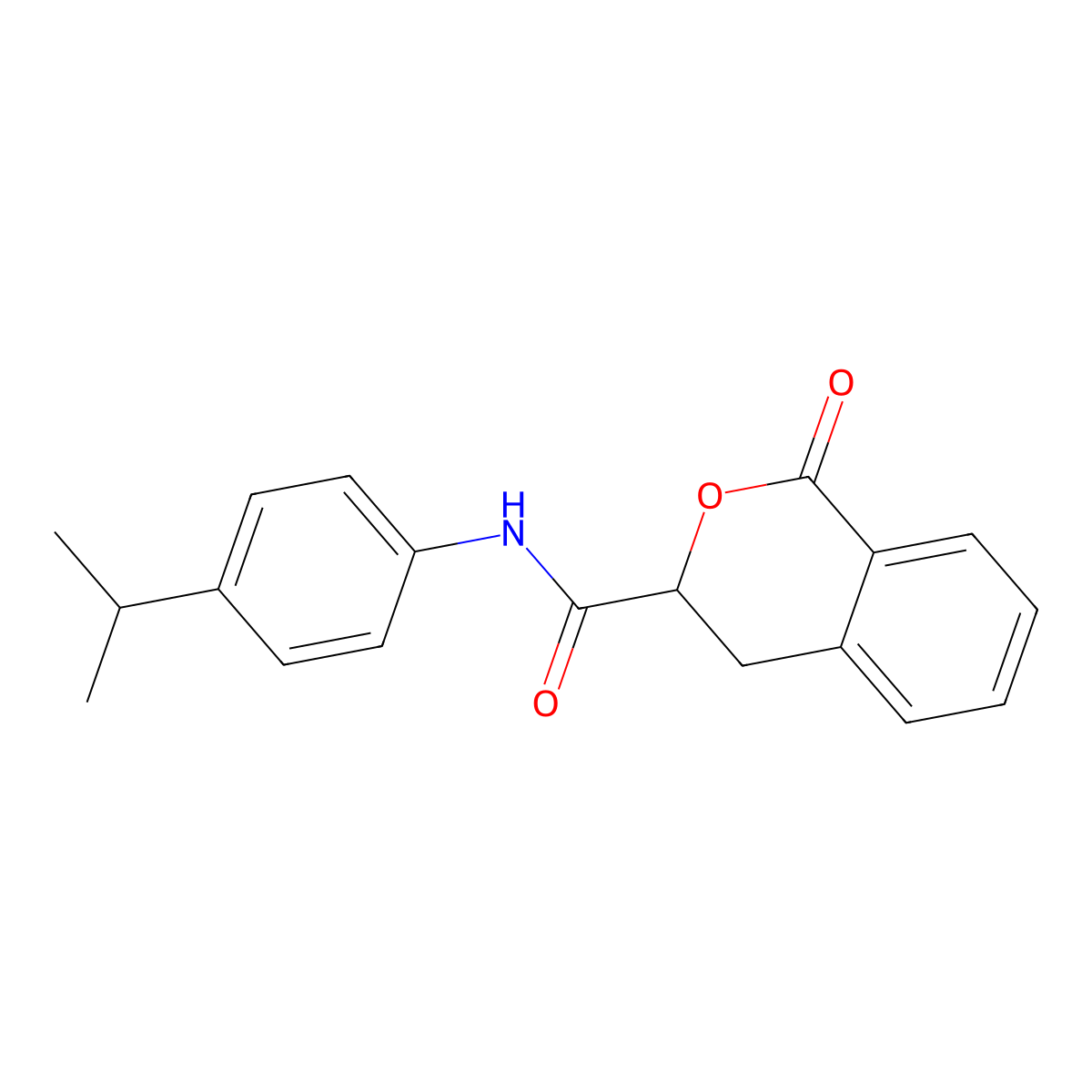 1-oxo-N-(4-propan-2-ylphenyl)-3,4-dihydroisochromene-3-carboxamide molecular structure, CAS 618392-71-5