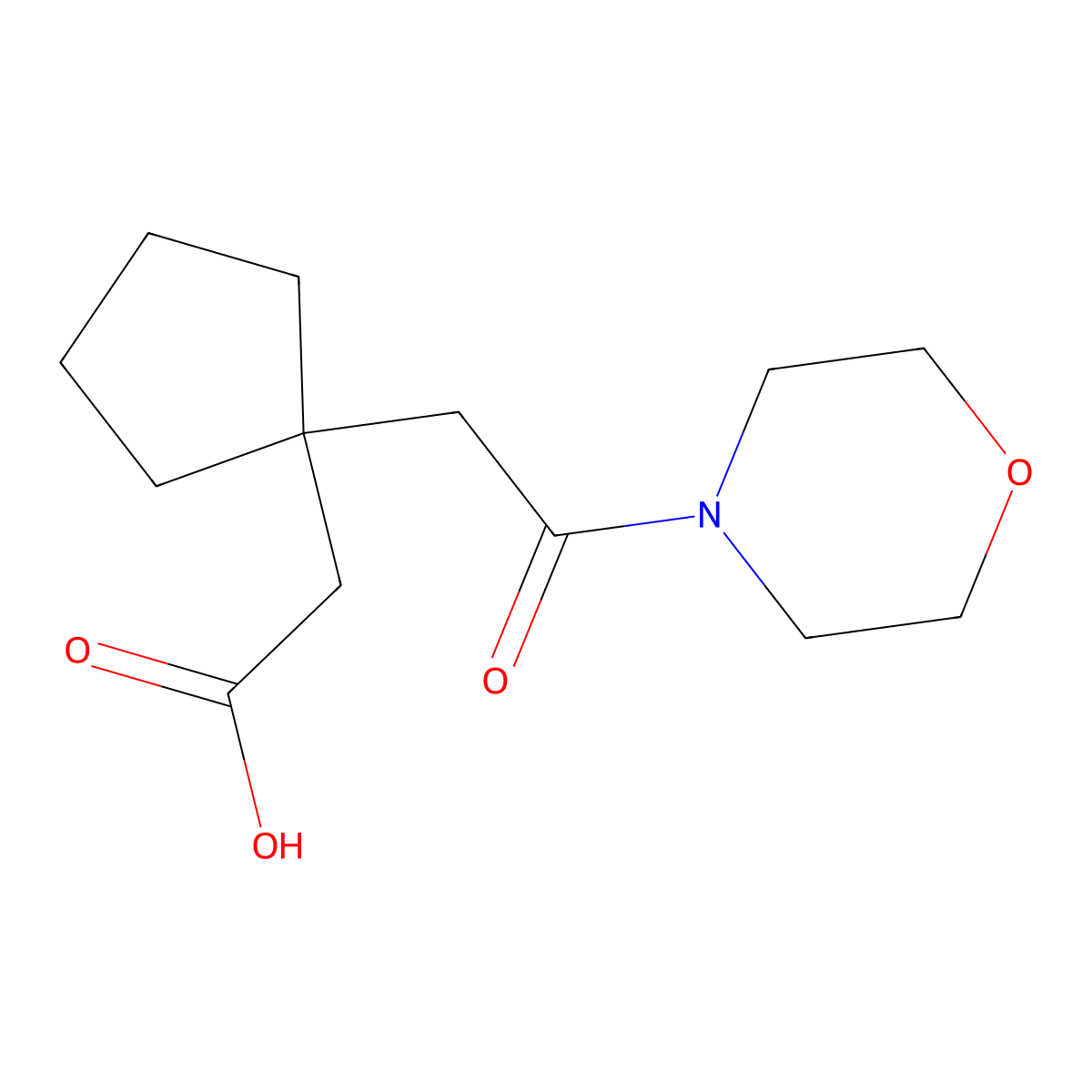2-{1-[2-(Morpholin-4-yl)-2-oxoethyl]cyclopentyl}acetic acid molecular structure, CAS 618392-72-6