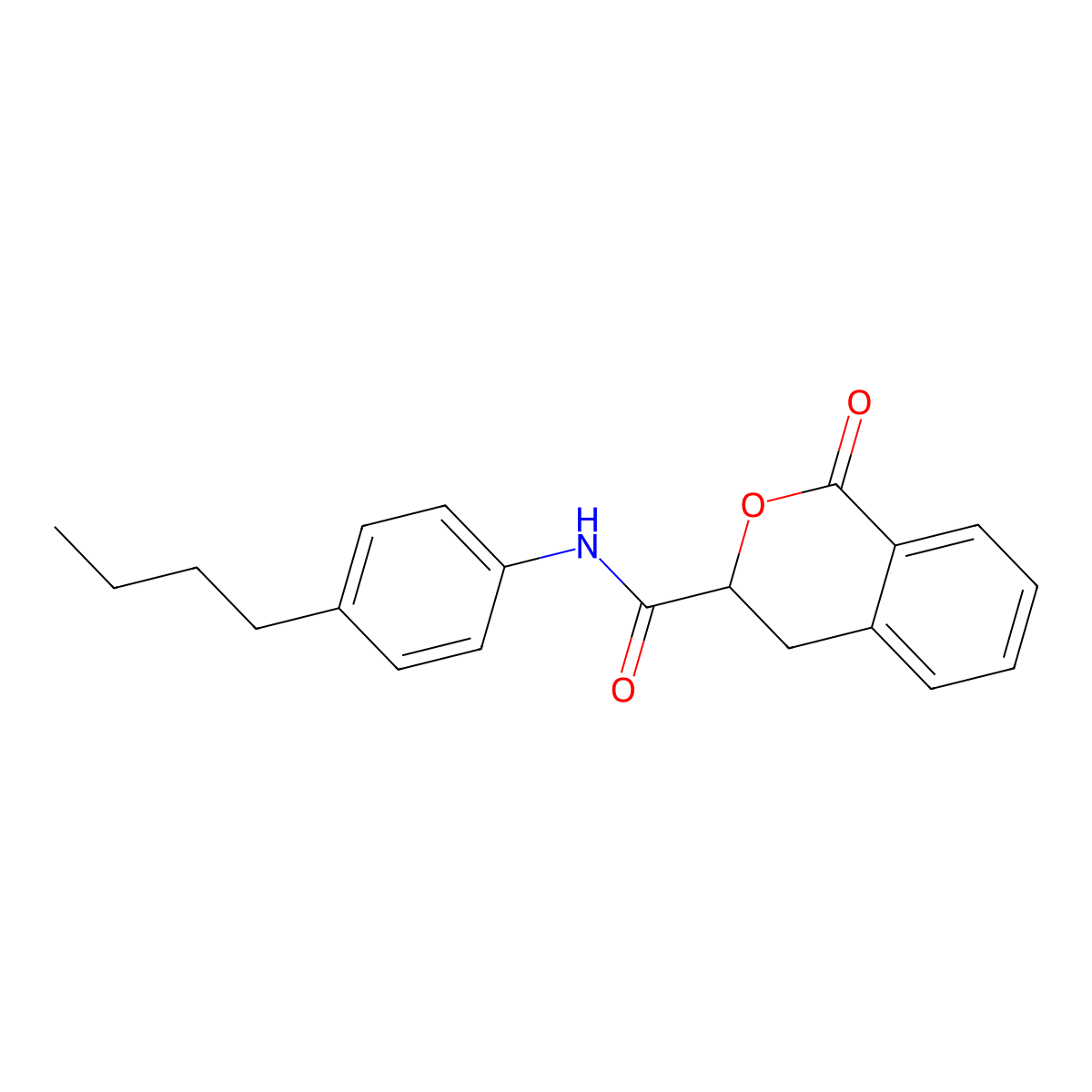 N-(4-butylphenyl)-1-oxo-3,4-dihydro-1H-isochromene-3-carboxamide molecular structure, CAS 618392-74-8