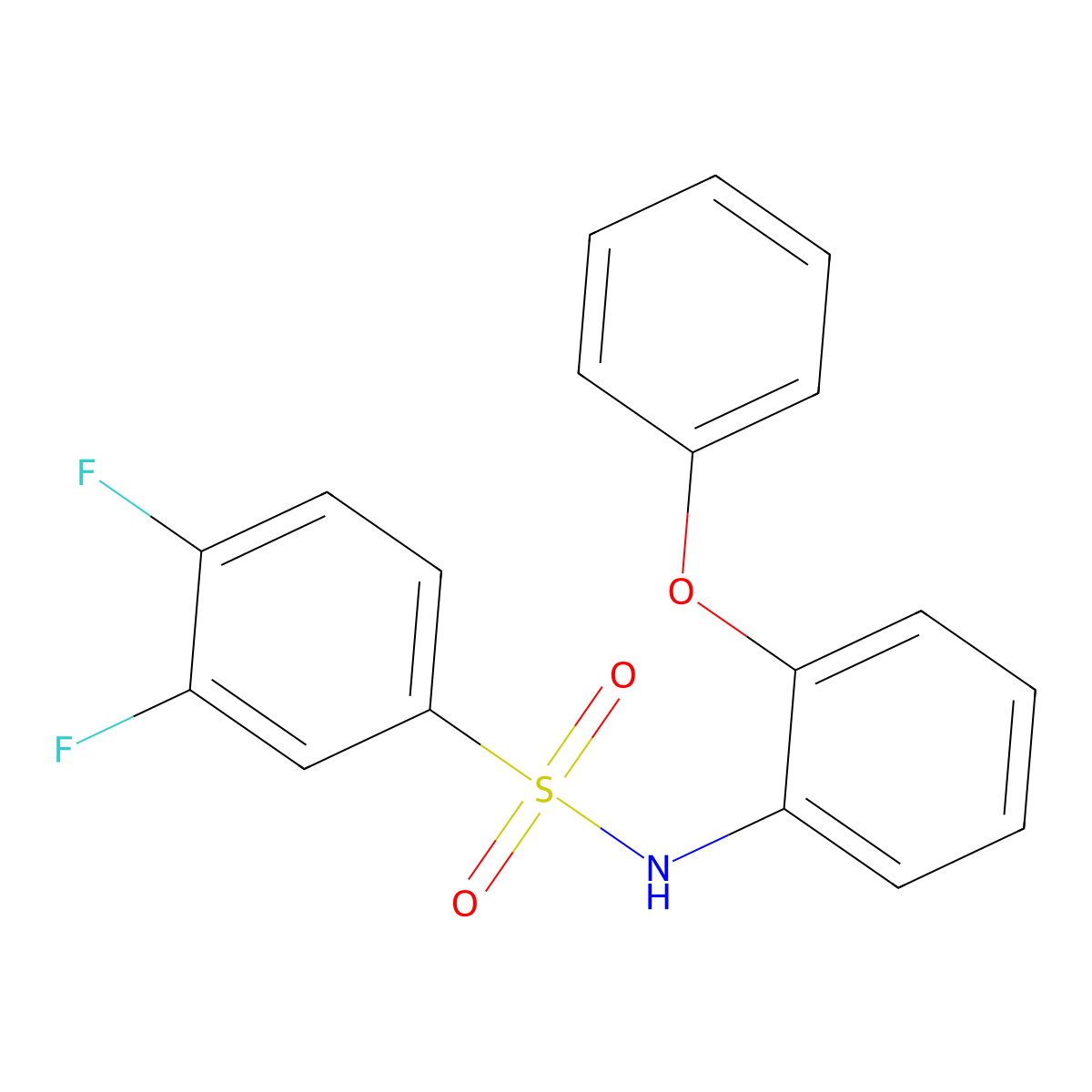 3,4-difluoro-N-(2-phenoxyphenyl)benzenesulfonamide molecular structure, CAS 618393-68-3