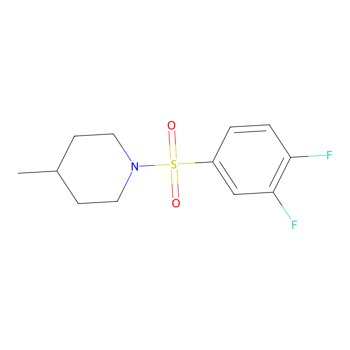 1-(3,4-Difluorobenzenesulfonyl)-4-methylpiperidine molecular structure, CAS 618393-70-7
