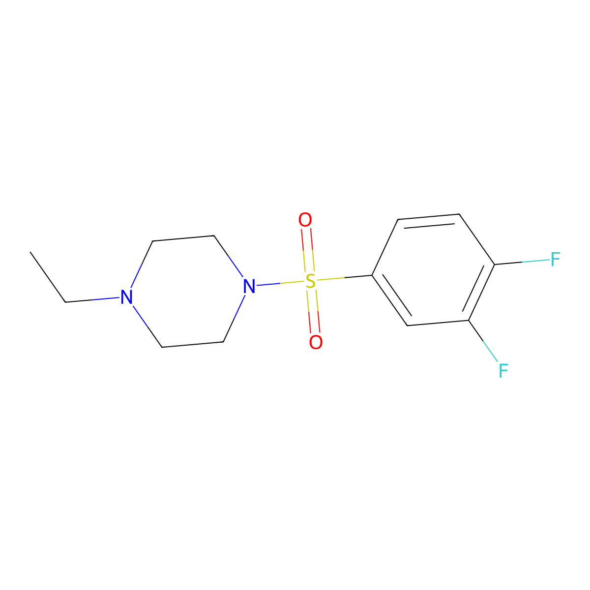 1-(3,4-Difluorobenzenesulfonyl)-4-ethylpiperazine molecular structure, CAS 618393-80-9